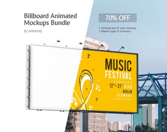 Download Free Billboard Animated Mockups Bundle (Bilboard Mock up, Poster Mockup, Cityboard Mockup) PSD Template