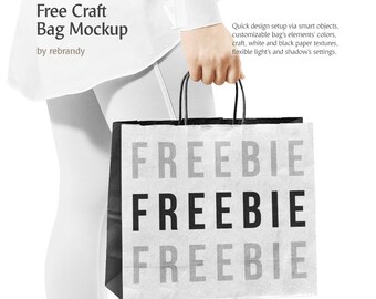 Download Free Craft Bag Mockup Shopping Mag Mock Up Hand Holding Carry Packet Free Mockups Psd Template PSD Mockup Template