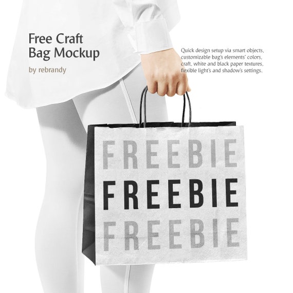 Download Free Craft Bag Mockup Shopping Mag Mock Up Hand Holding ...