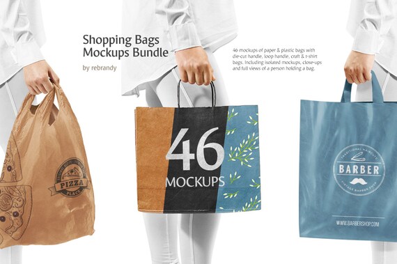 Shopping Bags Mockups Bundle Paper Bag Mock Up Plastic Shopping Bags Mockups Bundle Paper Bag Mock Up Plastic