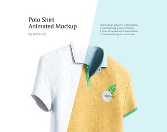 Download Free Polo Shirt Animated Mockup (T-shirt Mock Up, Shirt Mock-up, Polo Mockup, Tshirt Mock) PSD Template