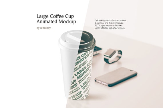 Large Coffee Cup Animated Mockup Cofe Mug Mock Up - T ...