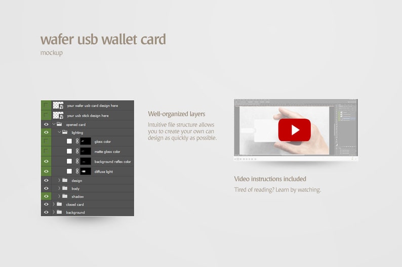 Download Wafer USB Wallet Card Mockup Flash Mock Up Card Mock-up | Etsy