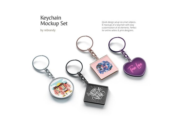 Download Keychain Mockups Set Keyring Mock Up Accessories Mock Up Etsy