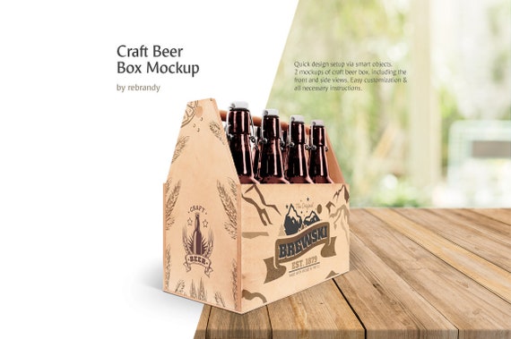 Download Craft Beer Box Mockup Kraft Case Mock Up Beverage Pack Etsy