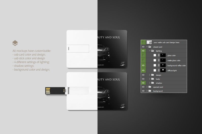 Download Wafer USB Wallet Card Mockup Flash Mock Up Card Mock-up | Etsy