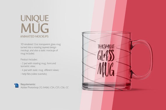 Download Glass Mug Animated Mockup Coffe Or Tea Mug Glass Design Mock Etsy