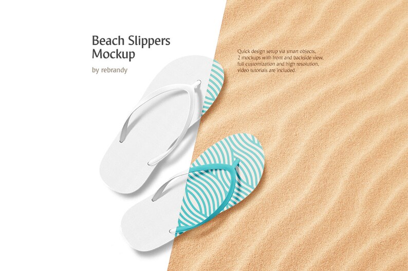 Download Beach Slippers Mockup Flip Flops Mock up Sandals Mock-up ...