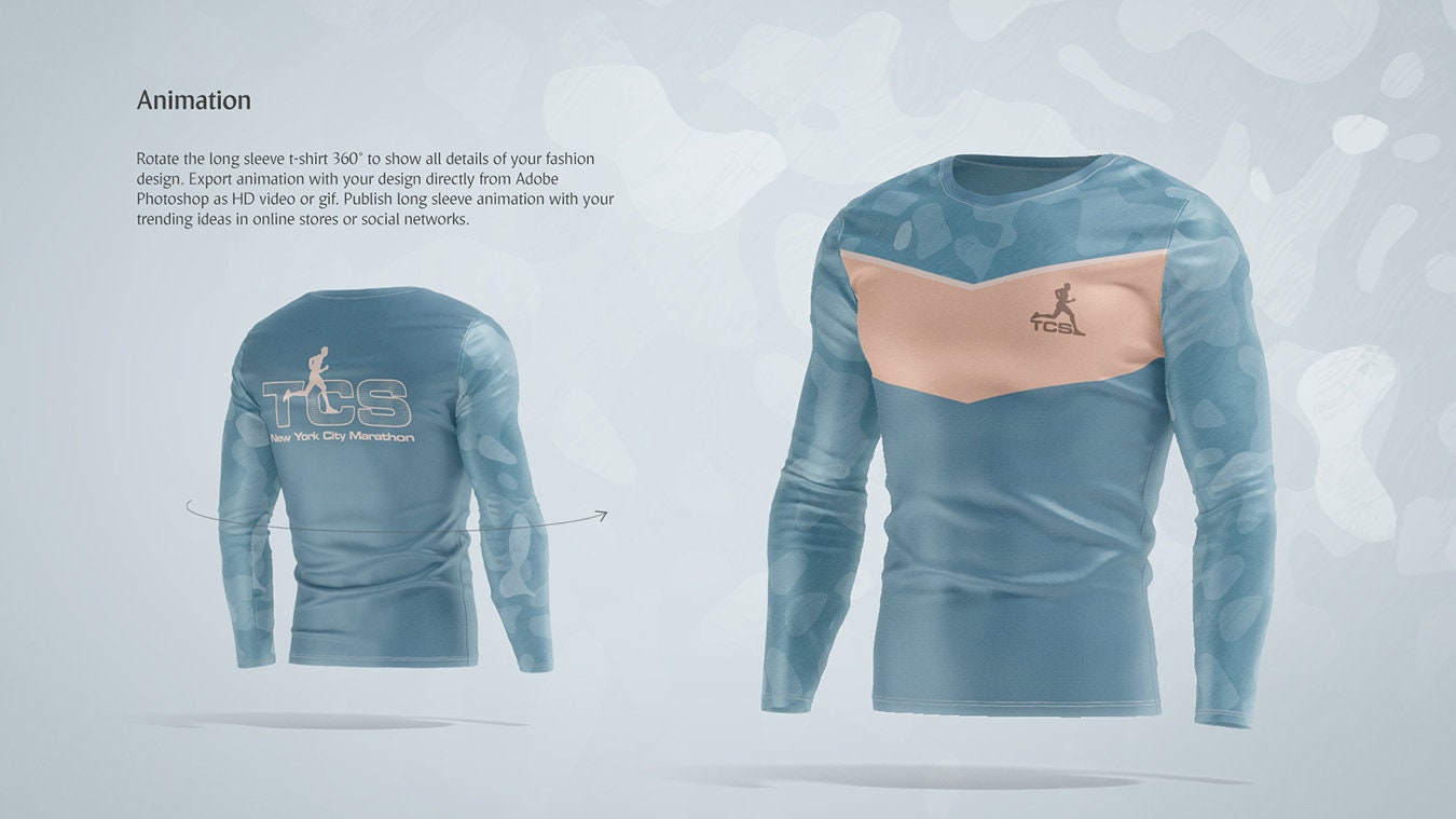 Download Long Sleeve T-shirt Animated Mockup | Etsy
