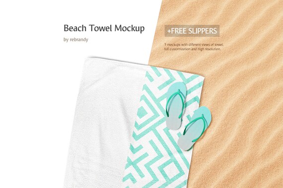 Beach Towel Mockup Bath Towels Mock Up Bathroom Towel Mock Etsy