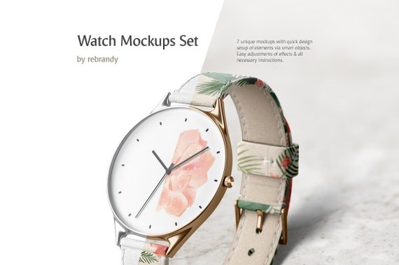 Watch Mockups Set Clock Hand Device Mock Up Timer Display Etsy