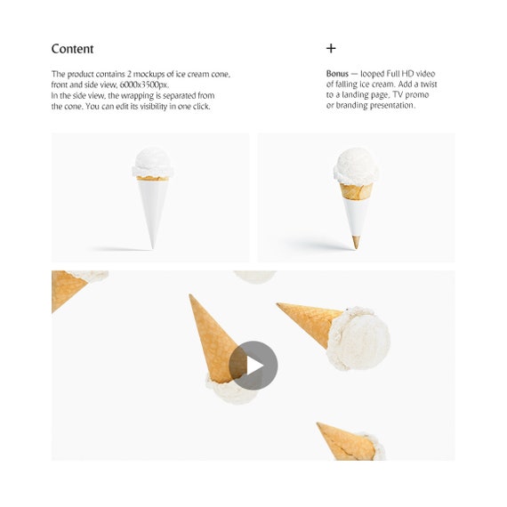 Download Ice Cream Cone Mockup Icecream Mock Up Gelato Mock Up Etsy