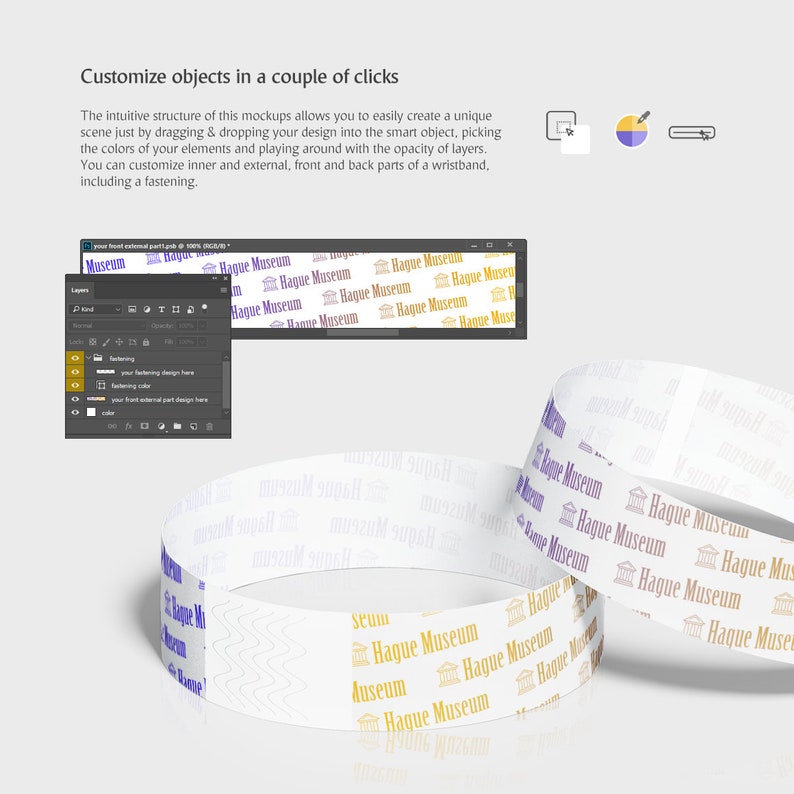 Download Tyvek Wristband Mockups Set Circlet Mock up Armlet ...