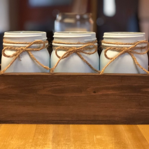Mason Jar Box Centerpiece Etsy