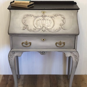 SOLD, please, do not order. Painted Antique Secretary Desk Kitchen Desk Office Desk Hall Desk Shipping Is Not Free