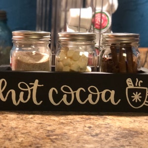 Hot Cocoa Hand Painted Wooden Box Kitchen Display Storage