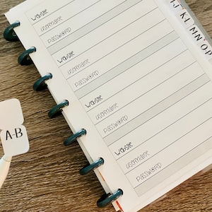 Alphabet Tab Planer Sticker