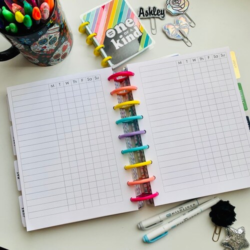 Happy Planner Tracker Printable Inserts Column Inserts | Etsy