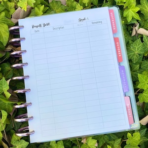 Rastreador de pago de deudas Happy Planner Insert
