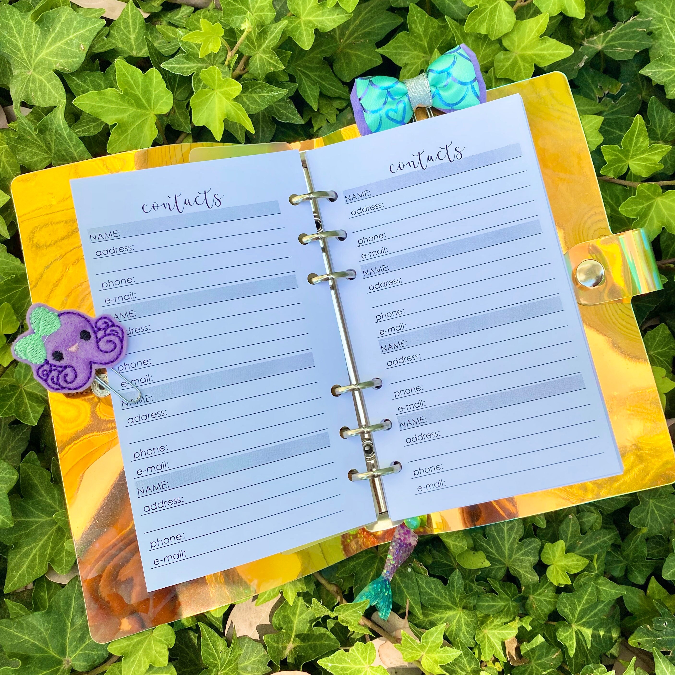 Address Book Insert RINGS Etsy