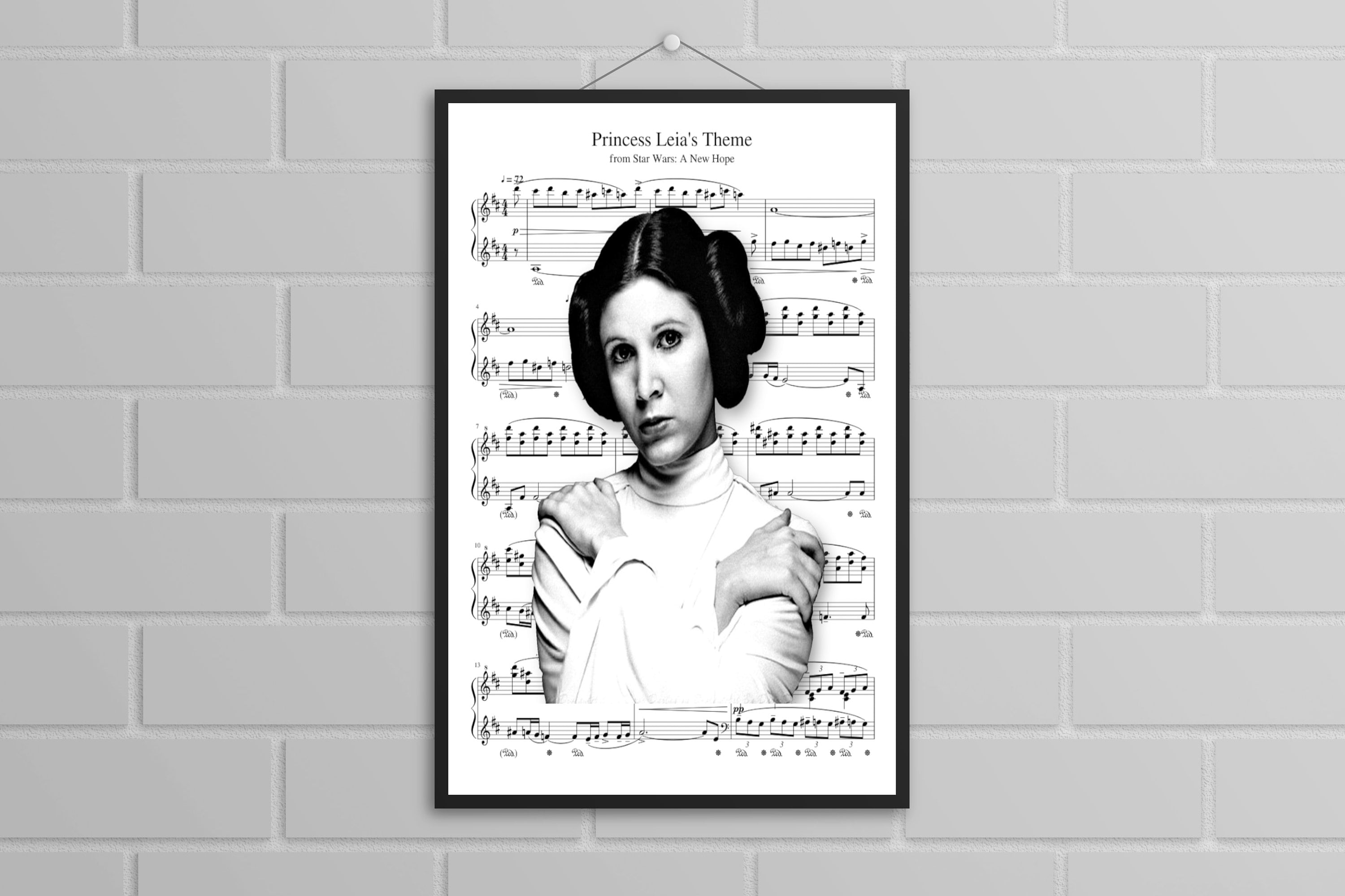 Star Wars Music Print: Princess Leia's Theme - Instant Download - Sci-Fi Printable - JPG Digital File