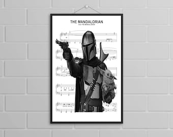 Star Wars Music Print: The Mandalorian & The Child - Instant Download - Sci-Fi Printable - JPG Digital File