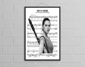 Star Wars Music Print: Rey&#39;s Theme - Instant Download - Sci-Fi Printable - JPG Digital File