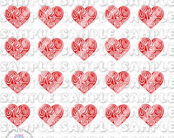 Valentines Day - Valentines Red Hearts Design #4 Nail Art Decals