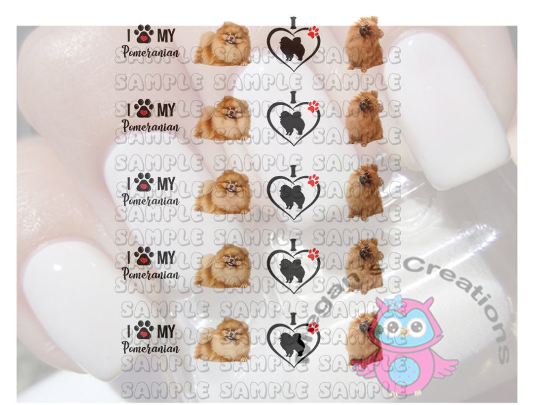Pomeranian Nail Art Decals Etsy