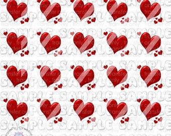 Valentines Day - Valentines Red Hearts Nail Art Decals