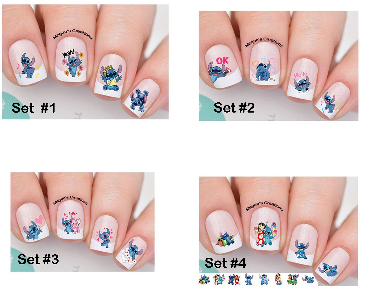 Set of 3D Nail Decals Stitch Nail Art Stickers