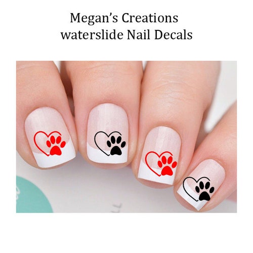 Dog Paw Prints Nail Art Decals Etsy