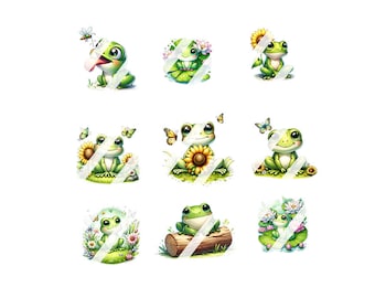 Stickers nail art Grenouille mignonne - Stickers toboggan aquatique