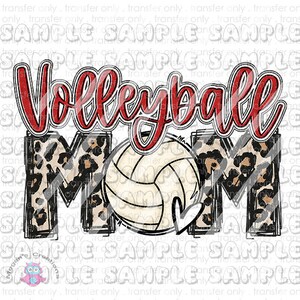 Volleyball Mom Red Ready To Press Sublimation Transfer