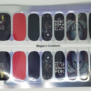 Halloween Design #206 Clown Nail Polish Wraps - Nail Polish Strips