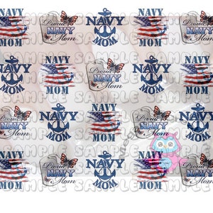 Military Navy MOM Nail Art Decals
