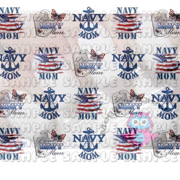 Military Navy MOM Nail Art Decals