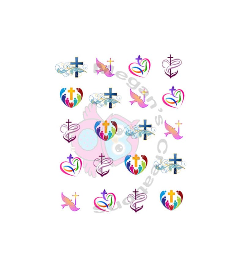Pastel Religious Nail Art Decals Etsy
