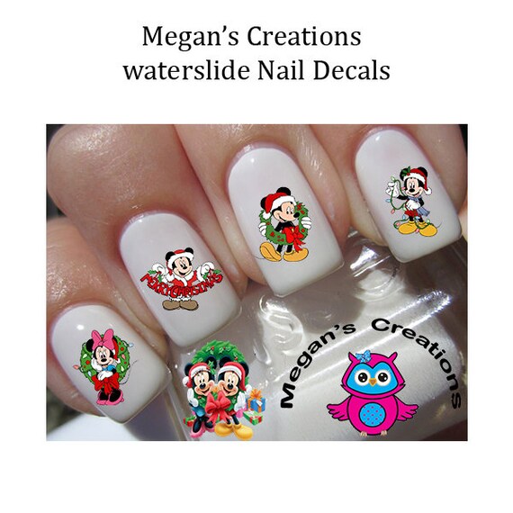 Christmas Mickey & Minnie Mouse Nails Decals Nail Stickers 