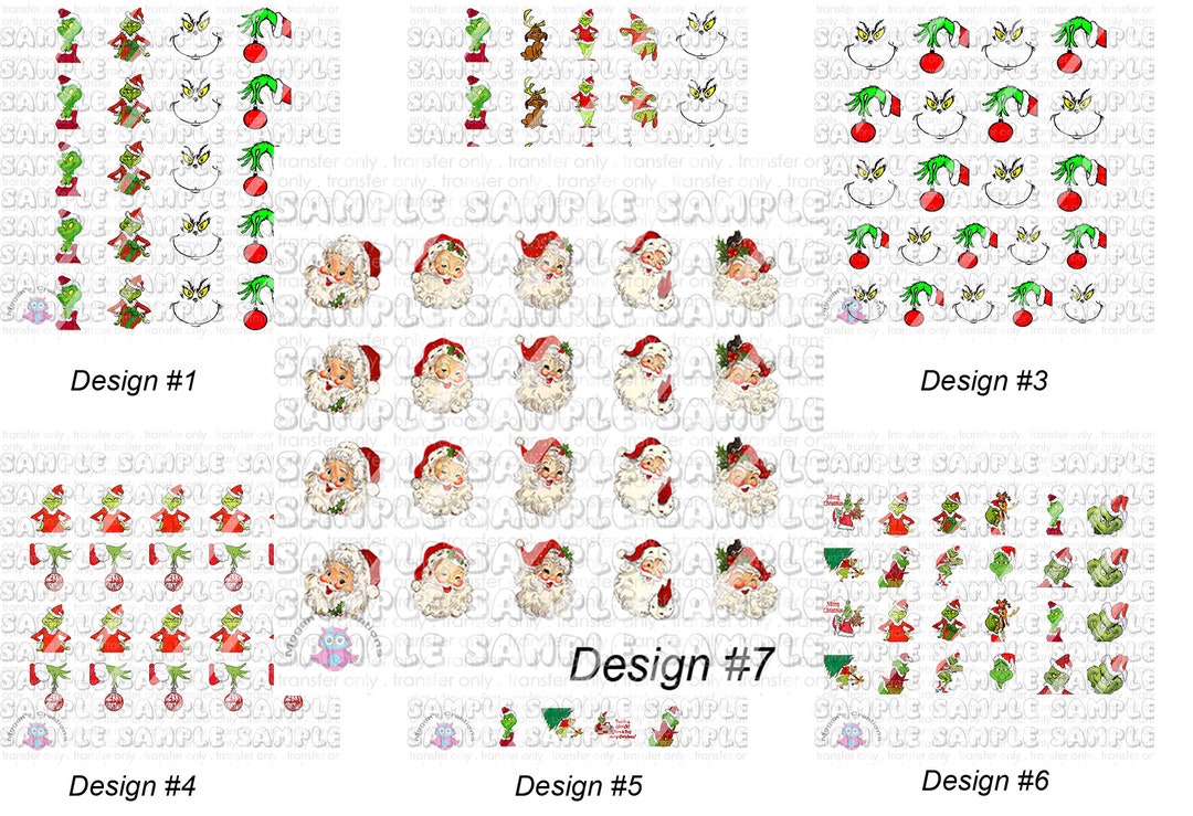 Christmas Nail Art Decals Etsy