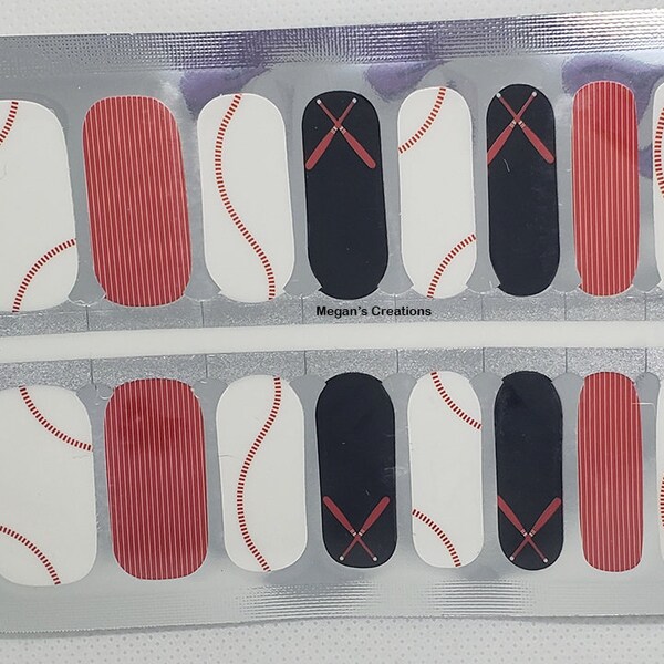 Baseball Nails Etsy