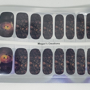 Halloween Pumpkin Design #208 Nail Polish Wraps - Nail Polish Strips