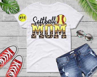 Softball Sports Mom, Leopard, Mom life,   personalized Ready To Press Sublimation Transfer