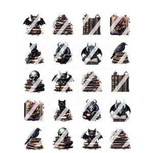 Gothic Book  Nail Art Decals