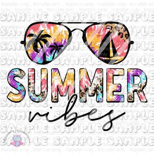 Summer Vibes, Tie Dye, Rainbow Ready To Press Sublimation Transfer