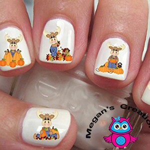 Fall Moose Nail Art Decals