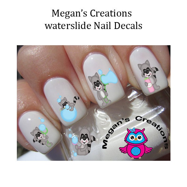 Raccoon Cartoon Nail Stickers Panda Nail Stickers Animals Nail Decals Nail  Art Decorations – the best products in the Joom Geek online store