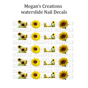 Sunflower Flower Nail Art Decals - Etsy