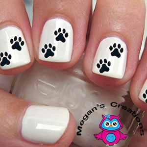 Dog Paw Prints Nail Art Decals