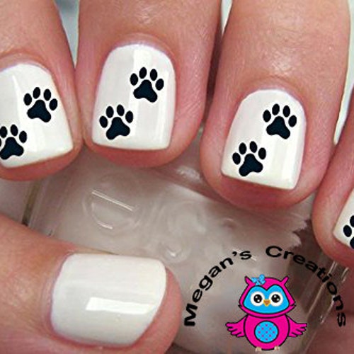 Waterslide Nail Art Decals Nail Stickers Dog Paw Prints Etsy